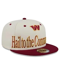 New Era Men's Cream Washington Commanders Oversized Slogan 9FIFTY Snapback Hat