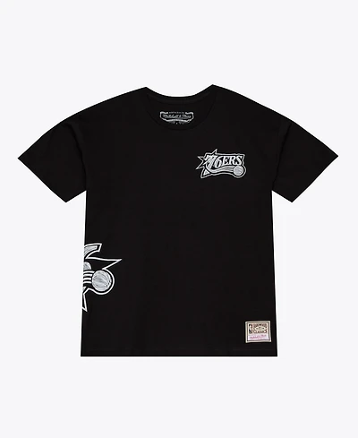 Mitchell & Ness Men's Black Philadelphia 76ers Chrome Heritage T-Shirt