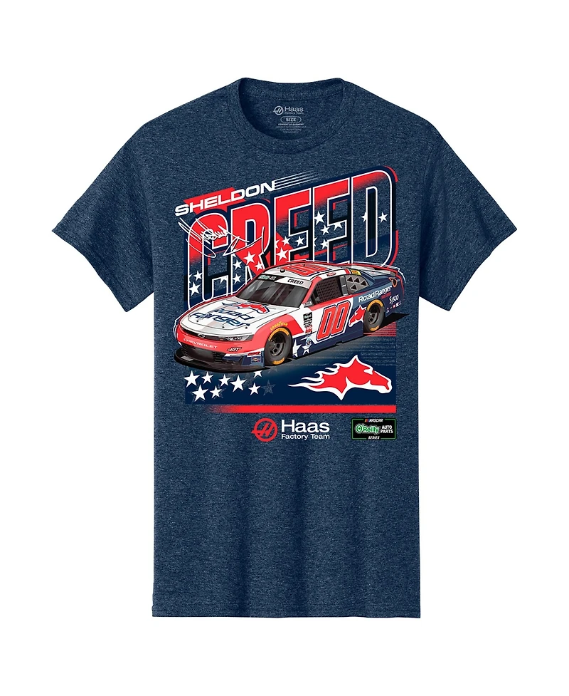 Haas Factory Team Men's Heather Navy Sheldon Creed Road Ranger T-Shirt