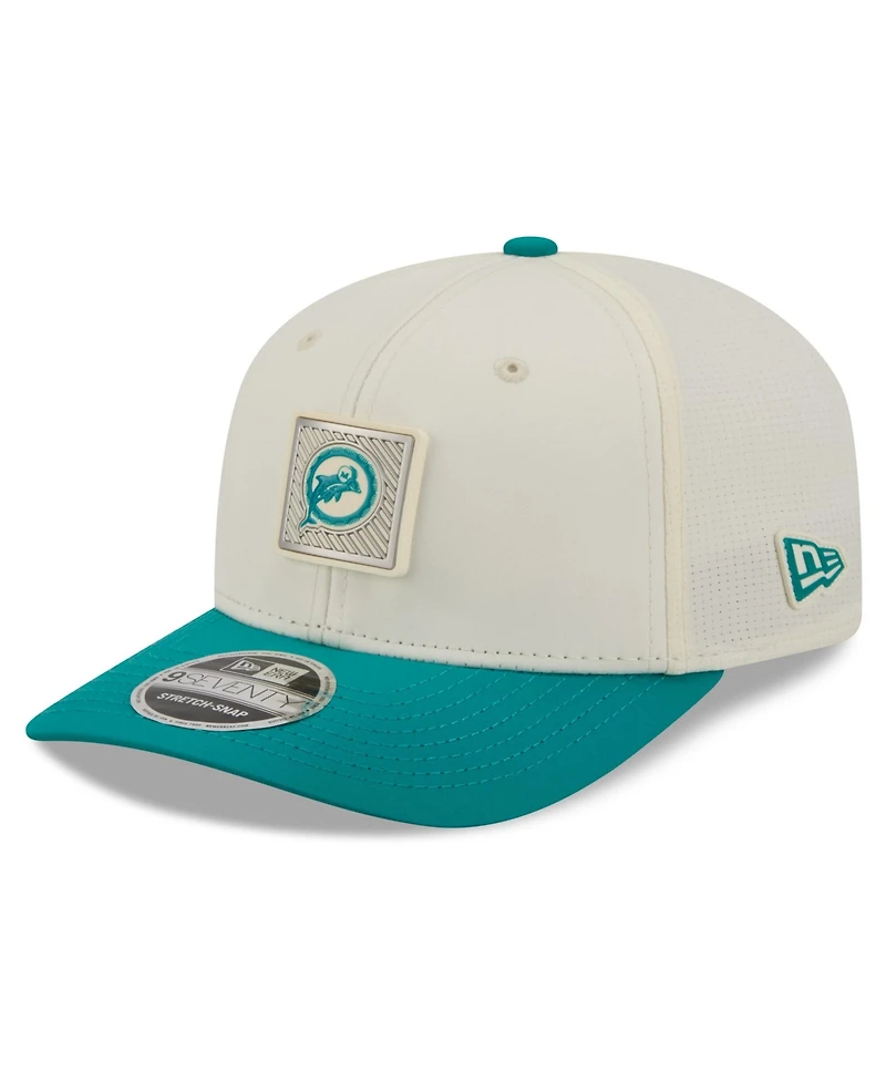 New Era Men's Cream/Aqua Miami Dolphins 2026 Nfl Training Camp 9SEVENTY Adjustable Hat