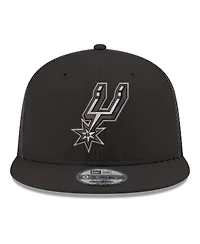 New Era Men's Black San Antonio Spurs Core Logo Meshback 9FIFTY Snapback Hat