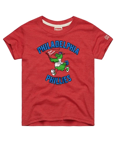 Homage Big Boys and Girls Red Philadelphia Phillies Mascot Tri-Blend T-Shirt