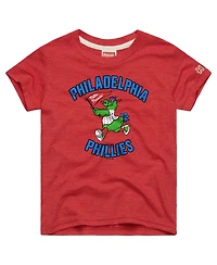 Homage Big Boys and Girls Red Philadelphia Phillies Mascot Tri-Blend T-Shirt