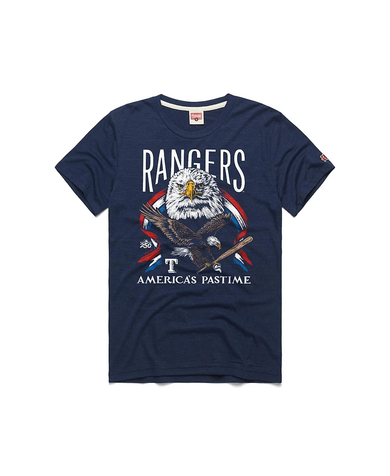 Homage Men's Navy Texas Rangers America's Pastime Tri-Blend T-Shirt