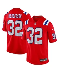 Nike Men's TreVeyon Henderson Red New England Patriots Alternate Game Player Jersey