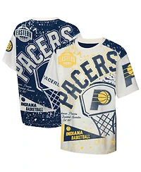 Outerstuff Big Boys and Girls Cream Indiana Pacers Top Player All-Over-Print T-Shirt