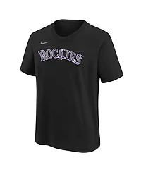 Nike Big Boys and Girls Black Colorado Rockies Wordmark T-Shirt