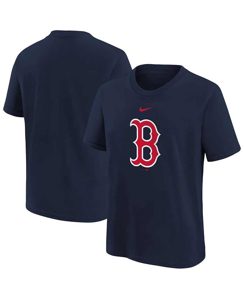 Nike Big Boys and Girls Navy Boston Red Sox Large Logo T-Shirt