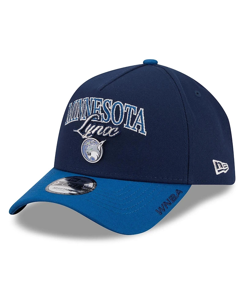 New Era Men's and Women's Navy/Blue Minnesota Lynx Wnba Tip-Off 2026 Metal Badge A-Frame 9FORTY Adjustable Hat