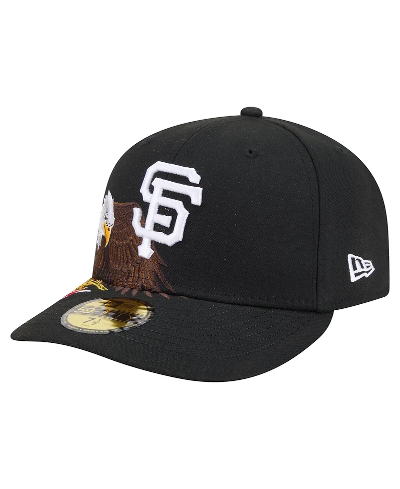 New Era Men's Black San Francisco Giants Americana Bald Eagle Pre-Curved 59FIFTY Fitted Hat