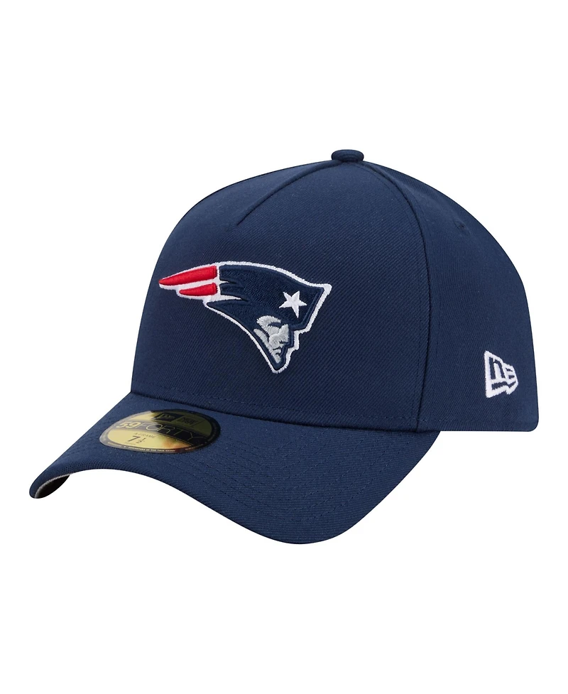 New Era Men's Navy England Patriots A-Frame 59FORTY Fitted Hat