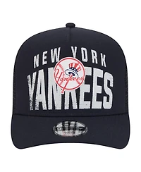 New Era Big Boys and Girls Navy New York Yankees Logo Fade A-Frame 9FIFTY Snapback Hat