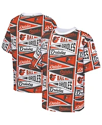 Outerstuff Big Boys and Girls Orange Baltimore Orioles All-Over Pennant T-Shirt