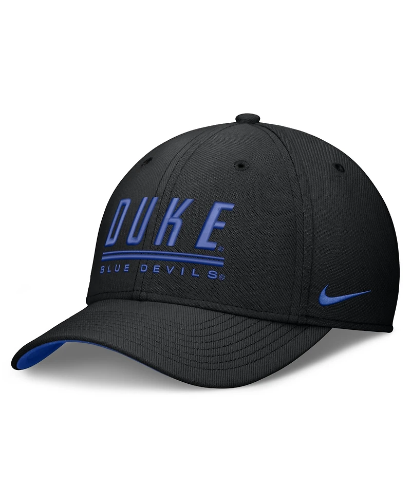 Nike Men's Black Duke Blue Devils Game Day Rise Swooshflex Hat
