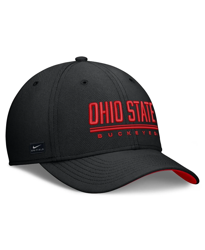 Nike Men's Black Ohio State Buckeyes Game Day Rise Swooshflex Hat