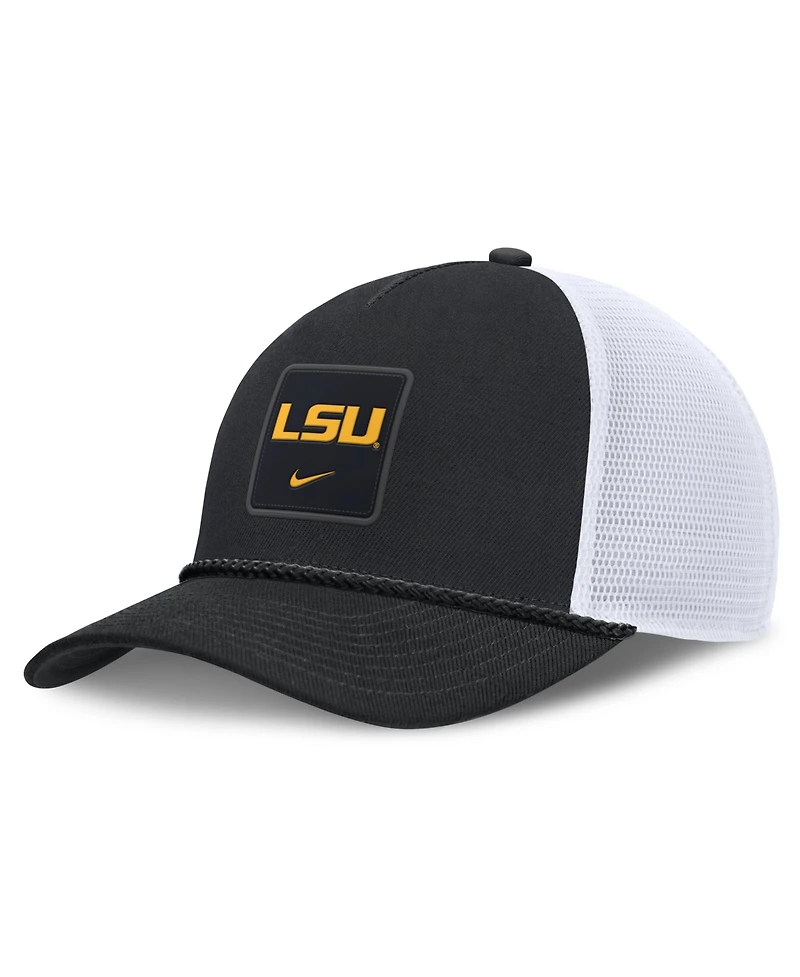 Nike Men's and Women's Black Lsu Tigers Game Day Rope Trucker Adjustable Hat