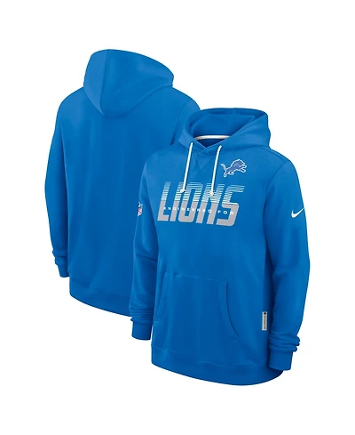 Nike Men's Blue Detroit Lions Sideline Standard Issue Dri-fit Hoodie