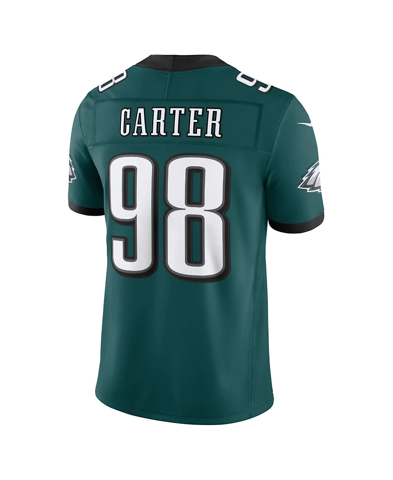 Nike Men's Jalen Carter Midnight Green Philadelphia Eagles Vapor F.u.s.e. Stitched Limited Jersey