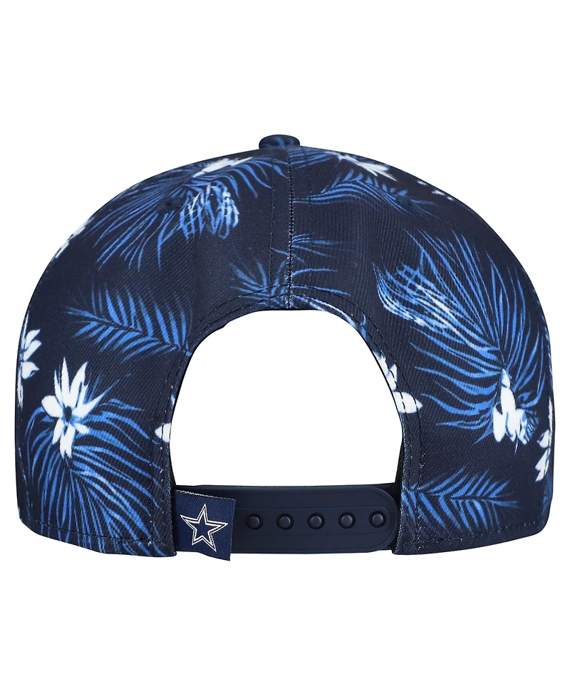 New Era Men's Navy Dallas Cowboys Palm Print A-Frame 9FIFTY Snapback Hat