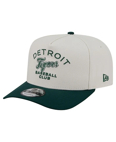 New Era Men's Cream/Dark Green Detroit Tigers Chrome A-Frame 9FIFTY Snapback Hat
