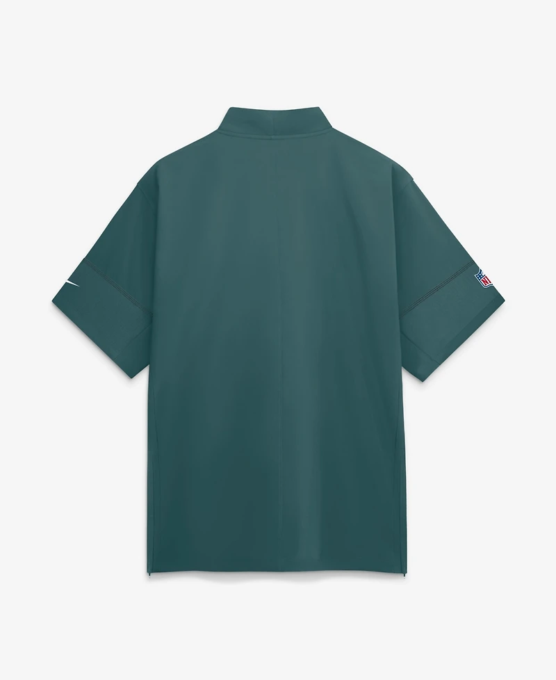 Nike Men's Midnight Green Philadelphia Eagles Sideline Short Sleeve Quarter-Zip Coaches Jacket