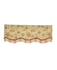 Rlf Home Palm Springs Trimmed Glory Window Valance 100% Cotton Lined Rod Pocket