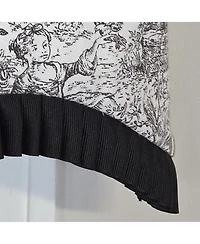 Rlf Home Caceres Stripe Trimmed Cornice Window Valance 100% Cotton Lined Rod Pocket