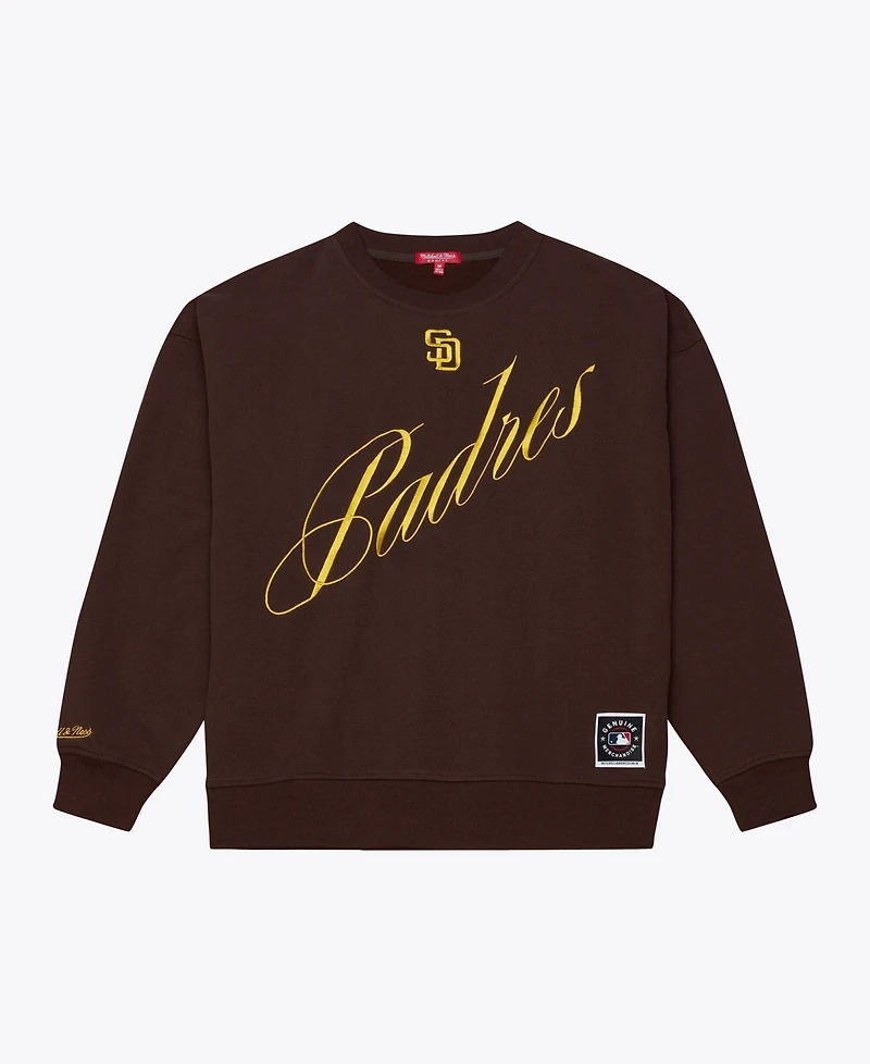 Mitchell & Ness Women's Brown San Diego Padres Script Sweatshirt