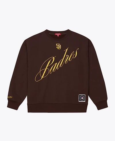 Mitchell & Ness Women's Brown San Diego Padres Script Sweatshirt