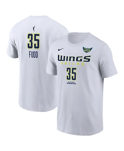 Nike Men's Azzi Fudd White Dallas Wings Name Number Heroine Edition T-Shirt