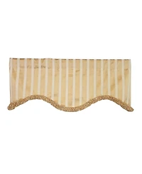 Rlf Home Nugett Trimmed Cornice Window Valance 100% Cotton Lined Rod Pocket