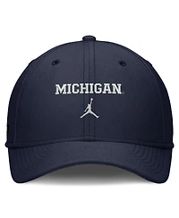 Jordan Men's Navy Michigan Wolverines Rise On-Field SwooshFlex Dri-fit Flex Hat