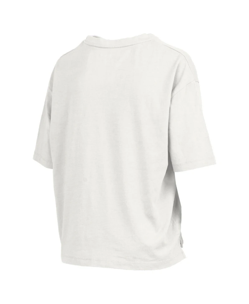 Pressbox Women's White Georgia Bulldogs Motley Crew Bishop Waist Length Oversized Slub T-Shirt