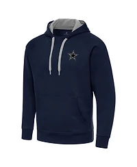 Antigua Men's Navy Dallas Cowboys Brushed Carbon Victory Pullover Hoodie