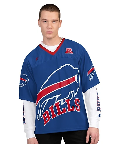 Starter Men's Royal/White Buffalo Bills Short Sleeve Long T-Shirt