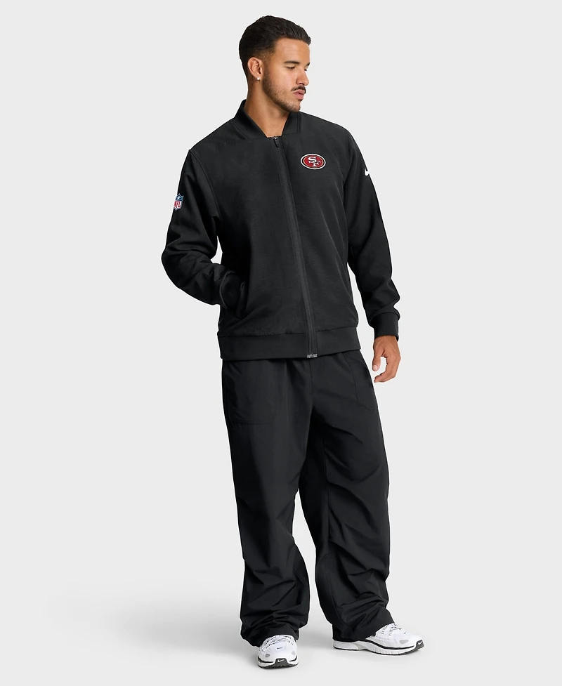 Nike Men's Black San Francisco 49ers Sideline Full-Zip Bomber Jacket