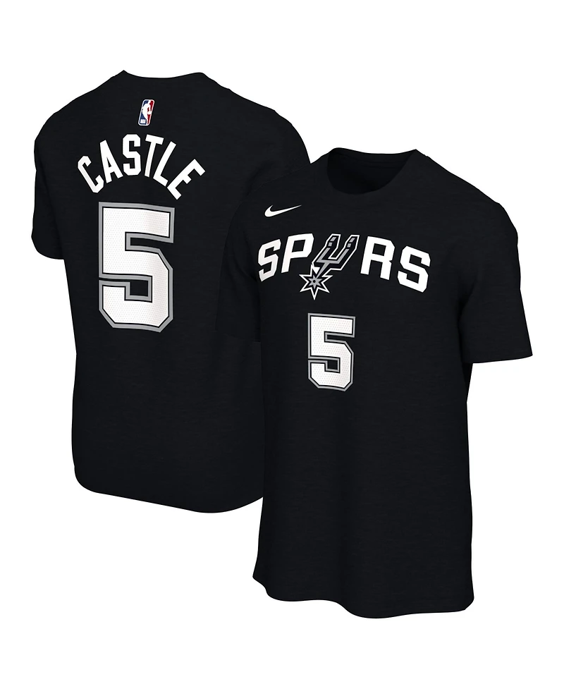 Nike Men's and Women's Stephon Castle Black San Antonio Spurs Name Number T-Shirt