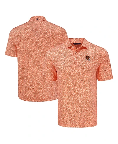 Cutter & Buck Men's Orange Cincinnati Bengals Pike Eco Flora Print Polo Shirt