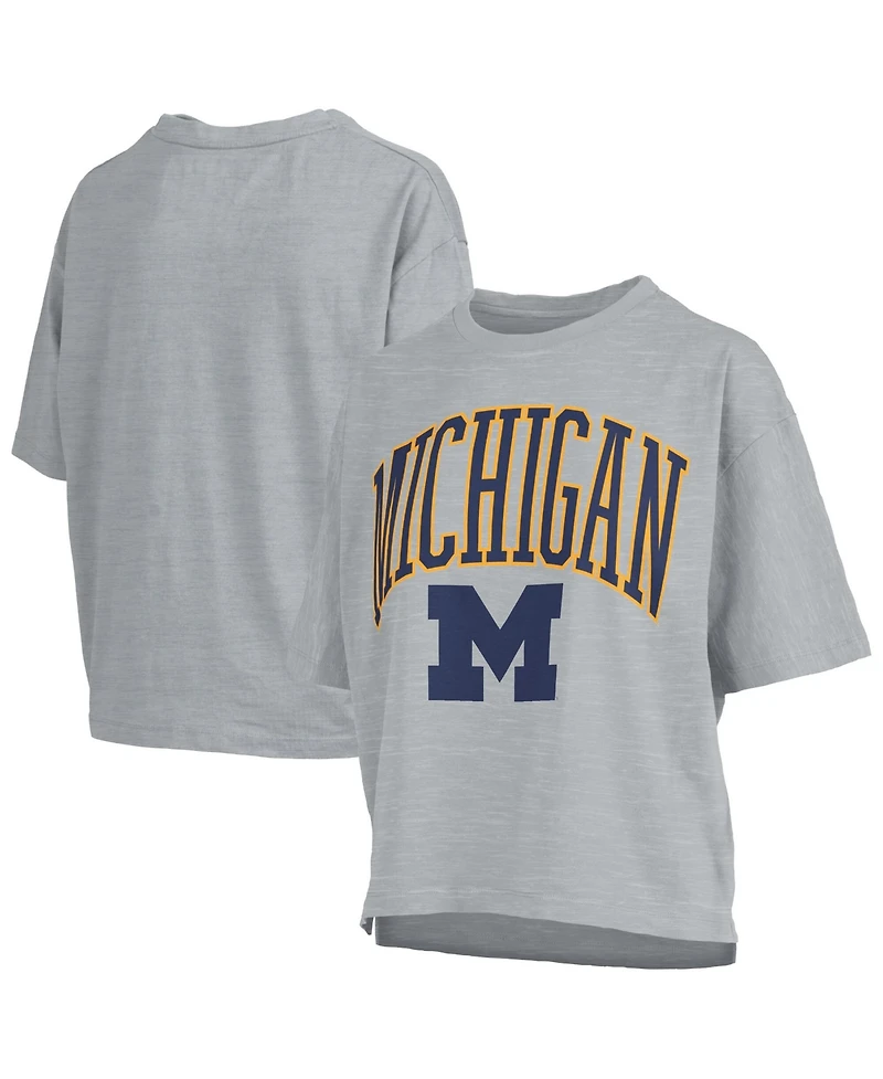 Pressbox Women's Gray Michigan Wolverines Nelson T-Shirt