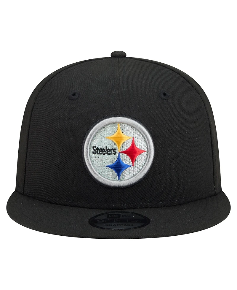 New Era Men's Black Pittsburgh Steelers 9FIFTY Snapback Hat
