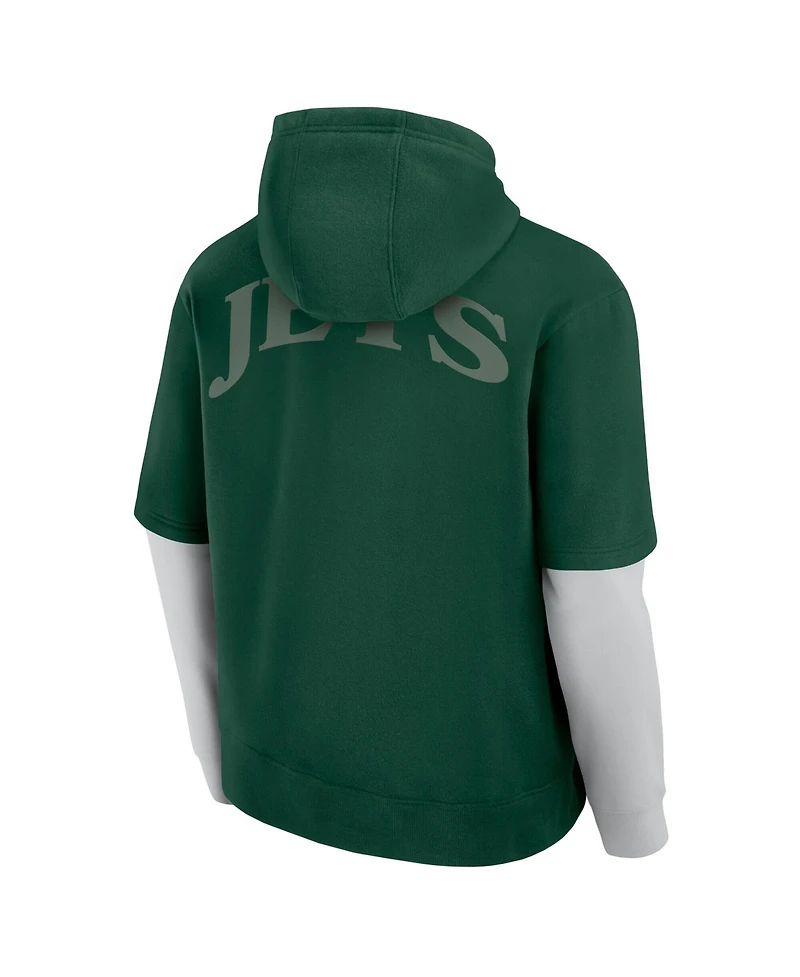 Fanatics Men's and Women's Green New York Jets Sleek Elements Pullover Hoodie