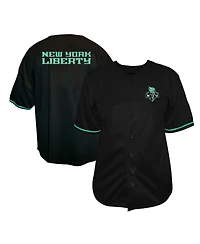 Fanatics Men's Black New York Liberty Big Tall Full-Button Fashion Jersey