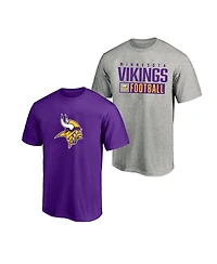 Fanatics Men's 2-Pack Heather Gray/Purple Minnesota Vikings Big & Tall T-Shirt