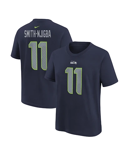 Nike Big Boys and Girls Jaxon Smith-Njigba College Navy Seattle Seahawks Player Name Number T-Shirt