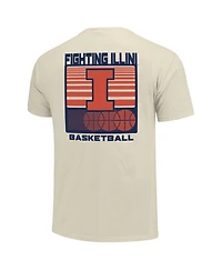 Image One Men's Cream Illinois Fighting Illini Basketball Staredown Comfort Colors T-Shirt
