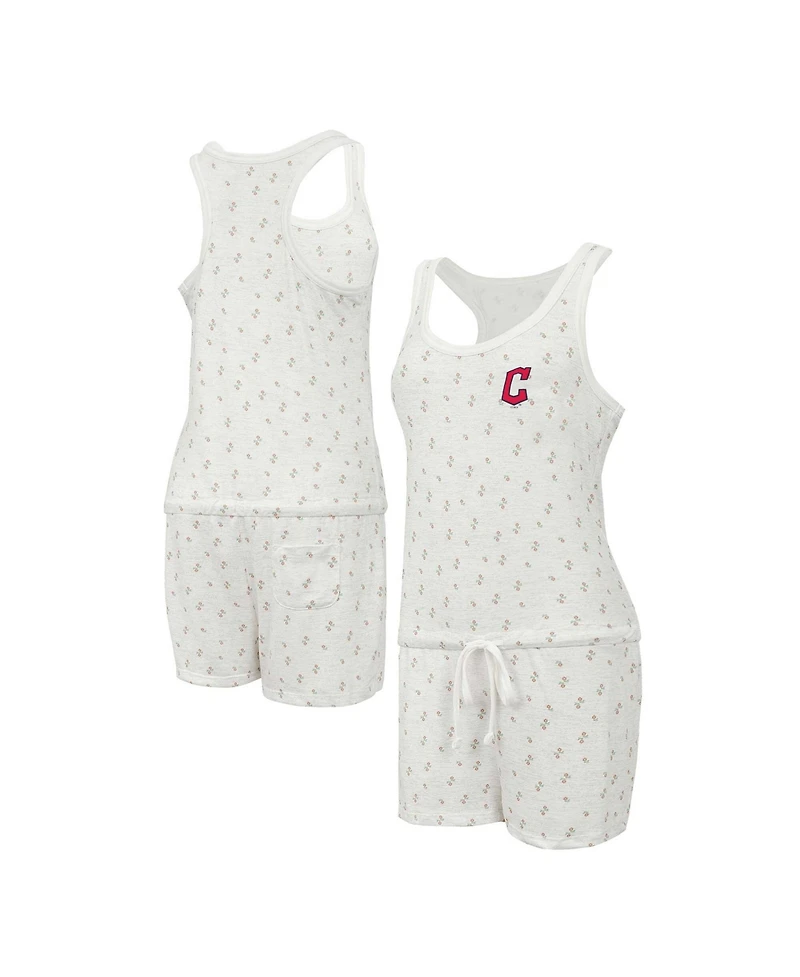Concepts Sport Women's Cream Cleveland Guardians Gardner Hacci Knit Romper