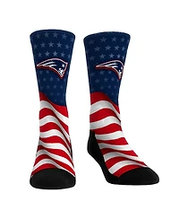 Rock Em Socks Men's and Women's New England Patriots Patriotic Flag Crew Socks