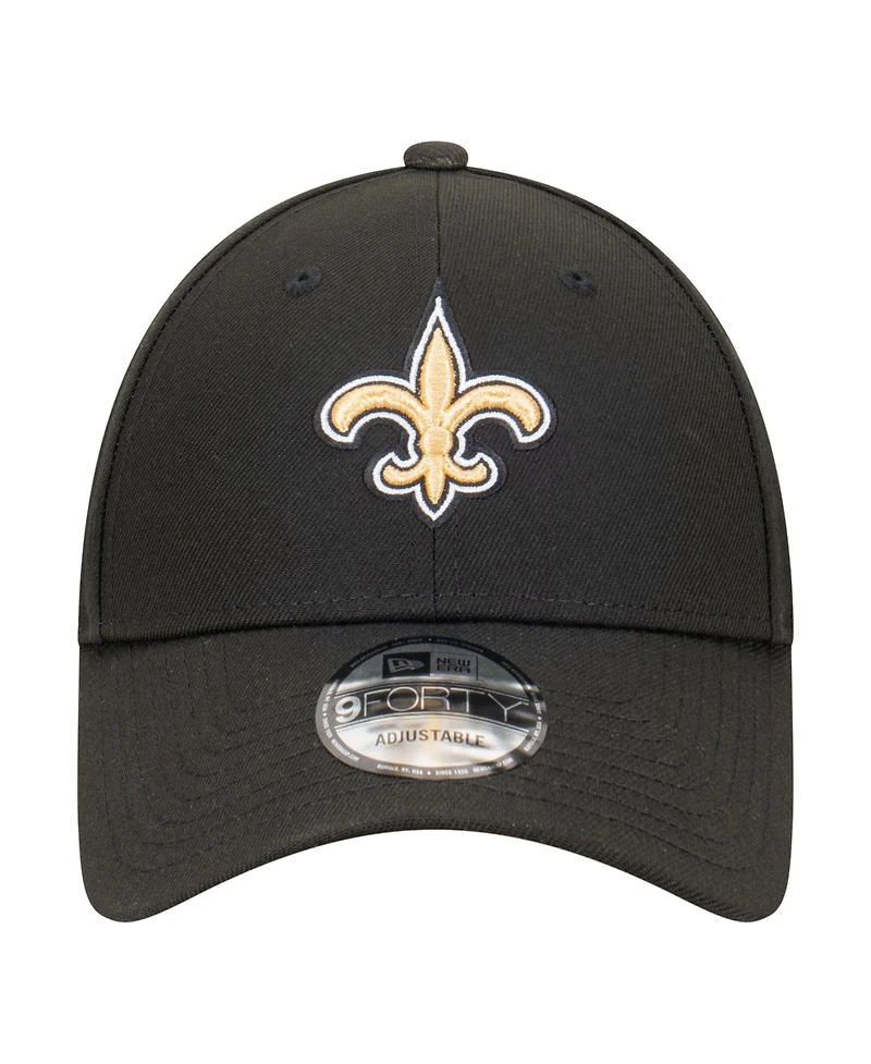 New Era Men's Black New Orleans Saints Core Team 9FORTY Adjustable Hat