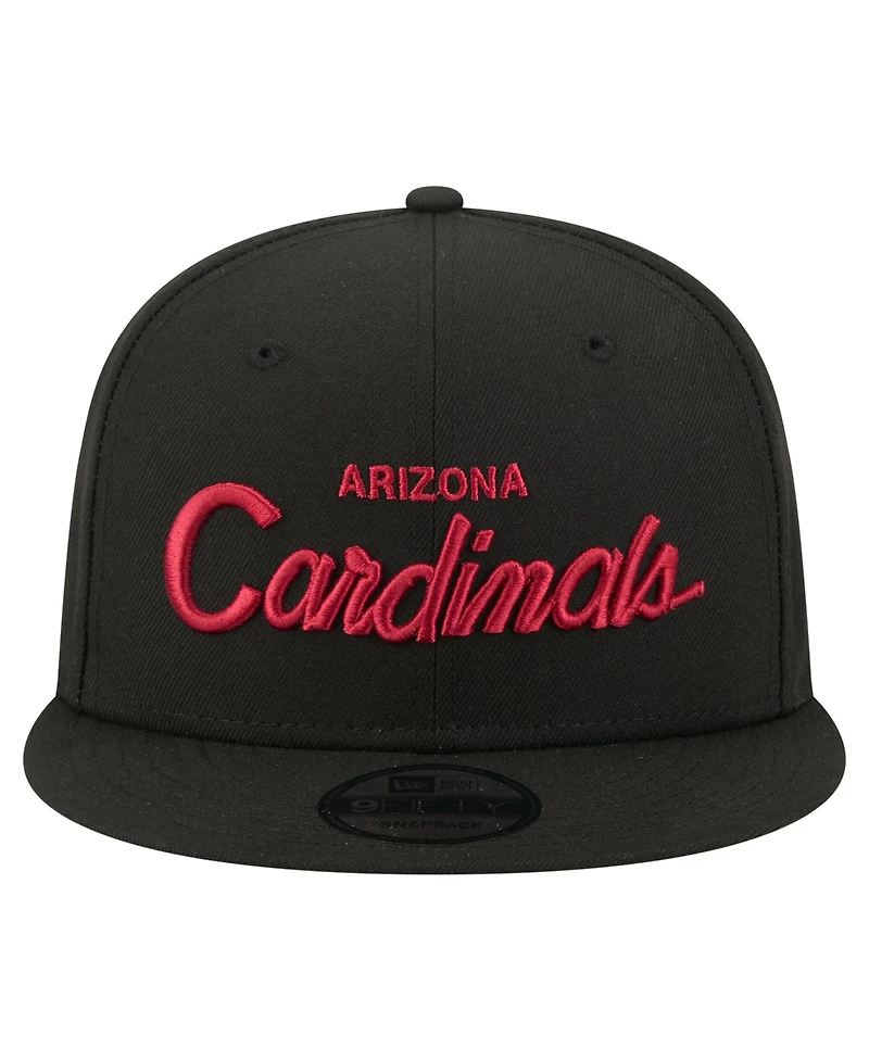 New Era Men's Black Arizona Cardinals Core Team Script 9FIFTY Snapback Hat