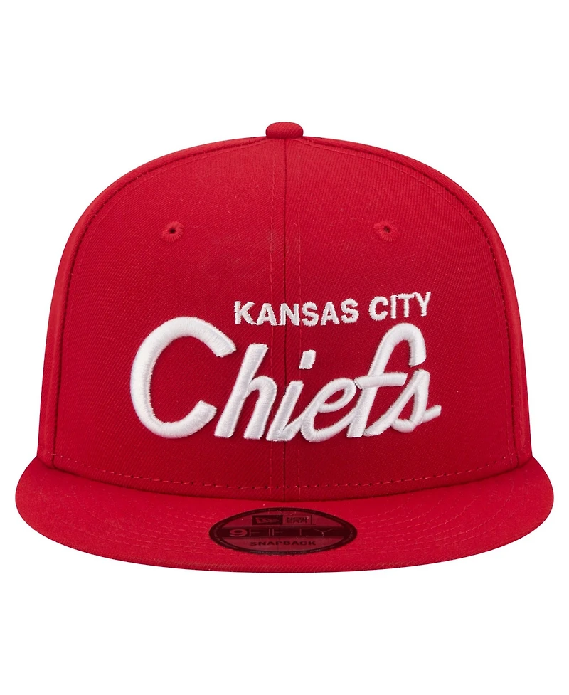 New Era Men's Red Kansas City Chiefs Core Team Script 9FIFTY Snapback Hat